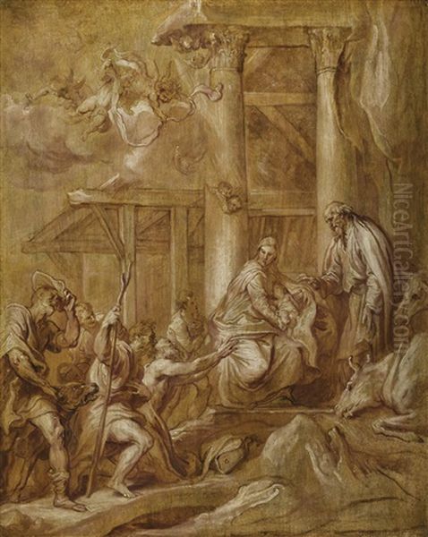 The Adoration Of The Shepherds Oil Painting by Anthony Van Dyck