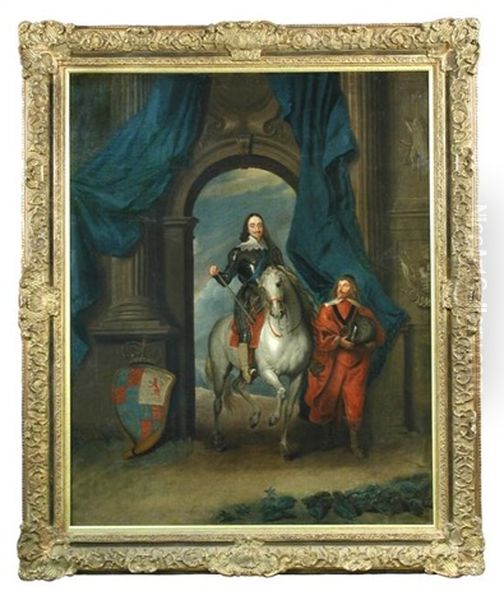 An Equestrian Portrait Of Charles I With M. De Saint Antoine Oil Painting by Anthony Van Dyck