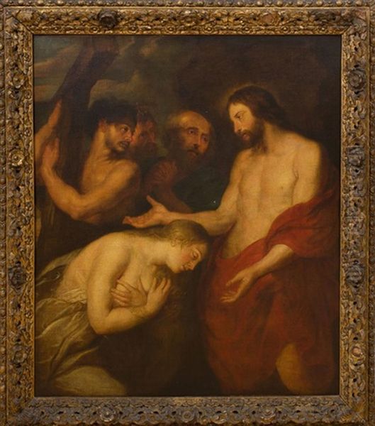 Christ Blessing Mary Magdalene Oil Painting by Anthony Van Dyck