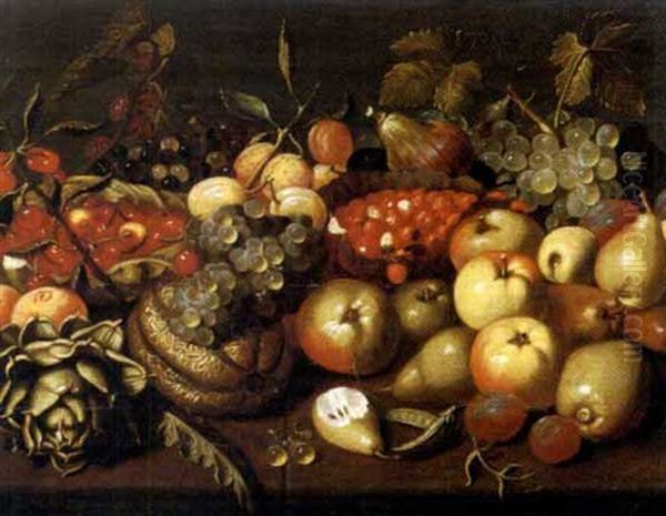 Natura Morta Di Frutta Con Un Carciofo Oil Painting by Floris Claesz van Dyck