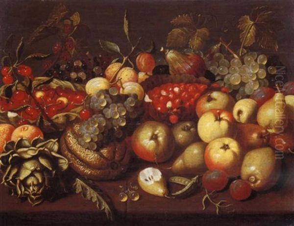 Natura Morta Di Frutta Con Un Carciofo Oil Painting by Floris Claesz van Dyck