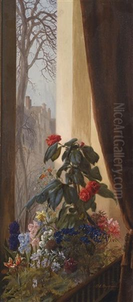 Fruhlingsblumen Oil Painting by Josephus Laurentius Dyckmans