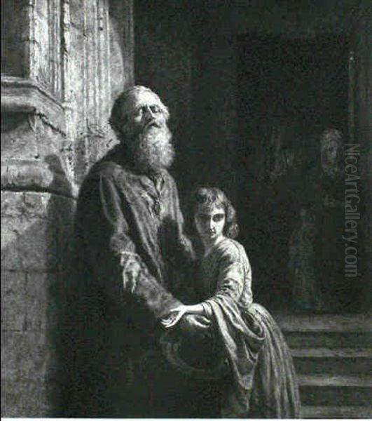 The Blind Beggar Oil Painting by Josephus Laurentius Dyckmans