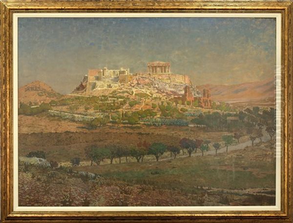 The Acropolis From The Alter Of Zeus Oil Painting by Charles G. Dyer