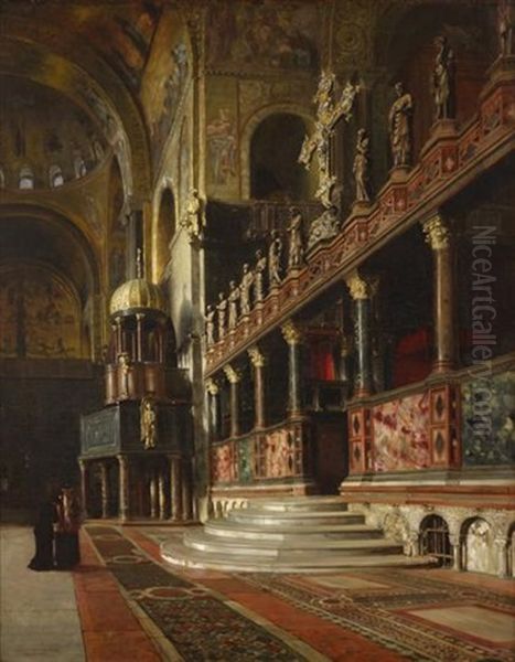 In St. Marks Oil Painting by Charles G. Dyer