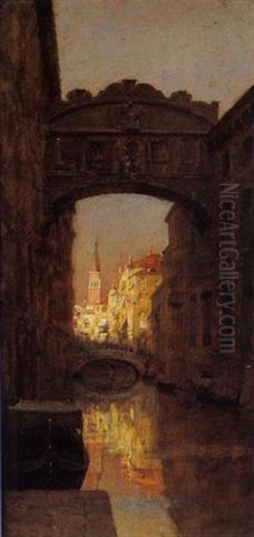 Die Seufzerbrucke In Venedig Oil Painting by Charles J.G. Dyer