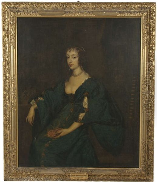 Portrait Of Henrietta Maria, Queen Consort Of England, Scotland And Ireland Oil Painting by Anthony Van Dyke