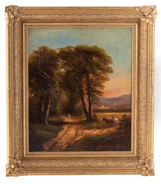 Landscape With Horse And Rider Oil Painting by Samuel P. Dyke