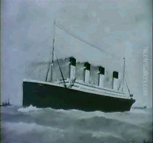 R.m.s. Titanic Oil Painting by A. Dymott