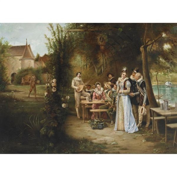 Afternoon Picnic Oil Painting by Joseph Dynes