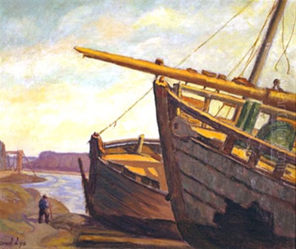 Barques Au Sec Oil Painting by Coran D'Ys