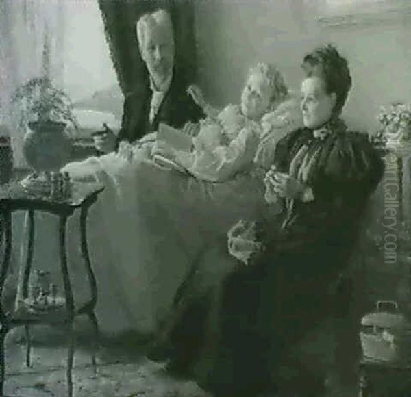 The Reading Lesson Oil Painting by William Eadie