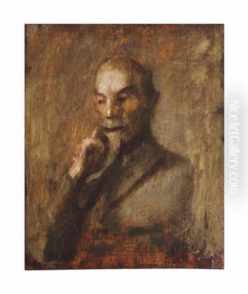 Study For Portrait Of David Jordan Oil Painting by Susan Hannah MacDowell Eakins