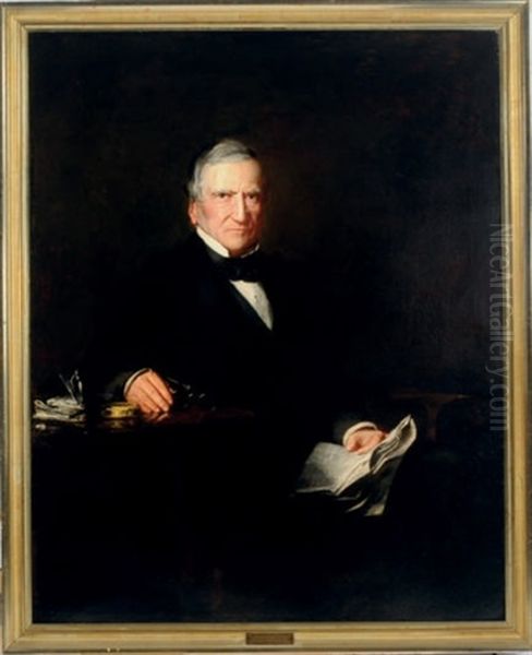 Portrait Of General Cadwalader Seated At A Table Oil Painting by Susan Hannah MacDowell Eakins