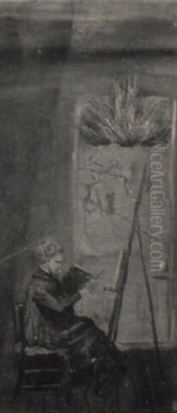 Artist At The Easel by Susan Hannah MacDowell Eakins