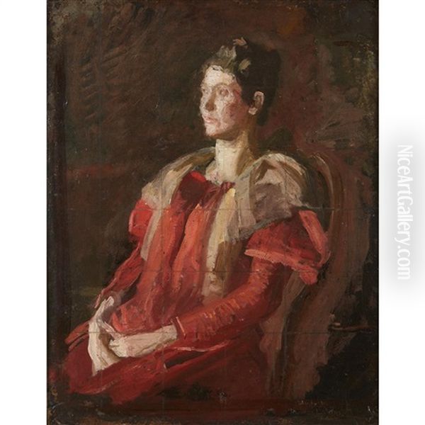 Study For The Portrait Of Mrs. Charles L. Leonard Oil Painting by Thomas Eakins