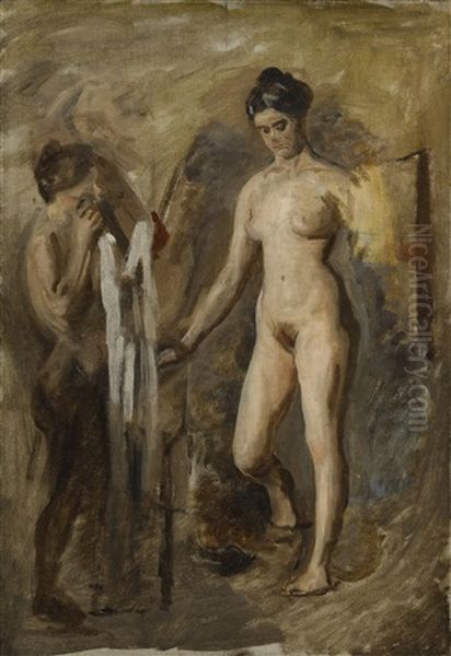 Study For William Rush And His Model Oil Painting by Thomas Eakins