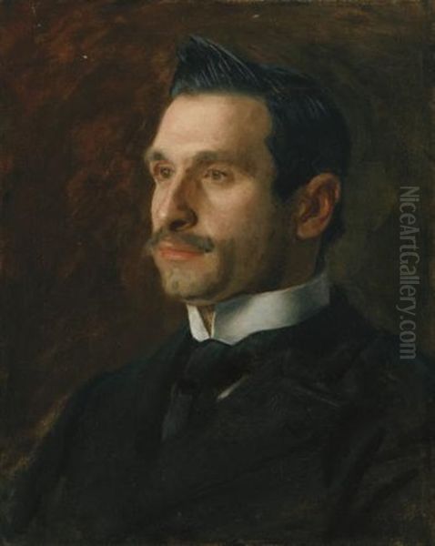 Portrait Of Francesco Romano Oil Painting by Thomas Eakins