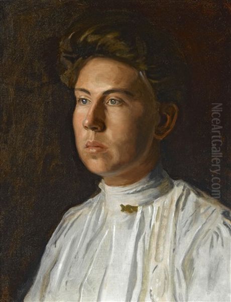 Portrait Of Rebecca Macdowell (mrs. J. Randolph Garrett) Oil Painting by Thomas Eakins