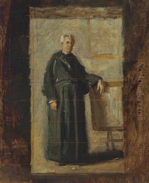 Portrait Of The Very Reverend John J. Fedigan (study) Oil Painting by Thomas Eakins