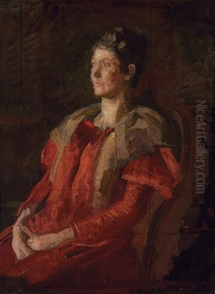 Portrait Of Mrs. Charles L. Leonard (study) Oil Painting by Thomas Eakins