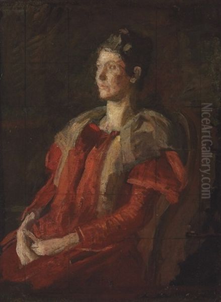 Portrait Of Mrs. Charles L. Leonard (study) Oil Painting by Thomas Eakins