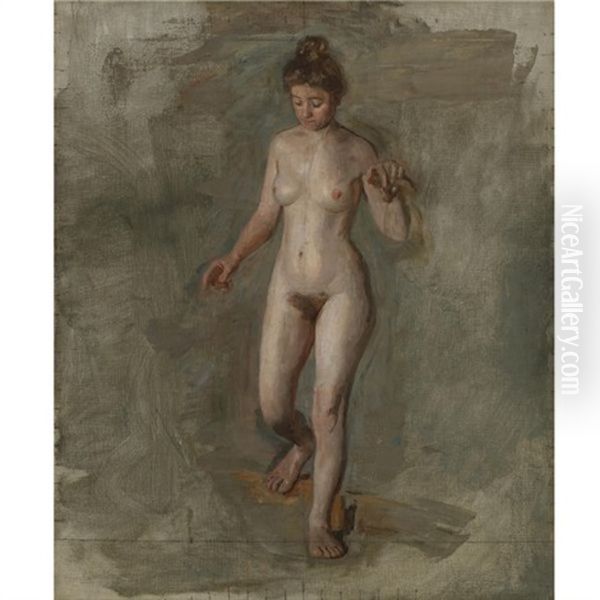 The Model Oil Painting by Thomas Eakins