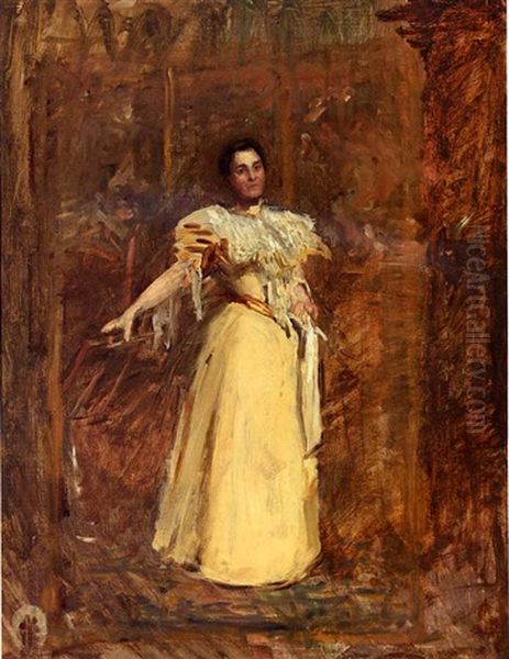 Portrait Of Miss Emily Sartain (study) Oil Painting by Thomas Eakins