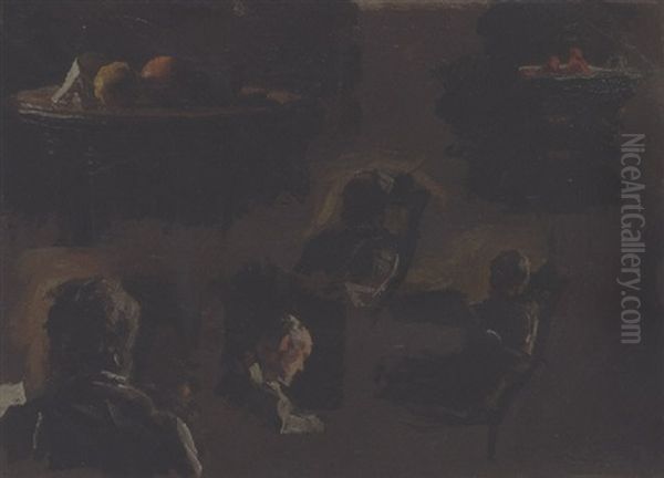 Eakins' Father, Table With Oranges Oil Painting by Thomas Eakins