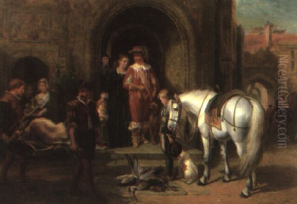 Return Of The Hunt Oil Painting by George Earl