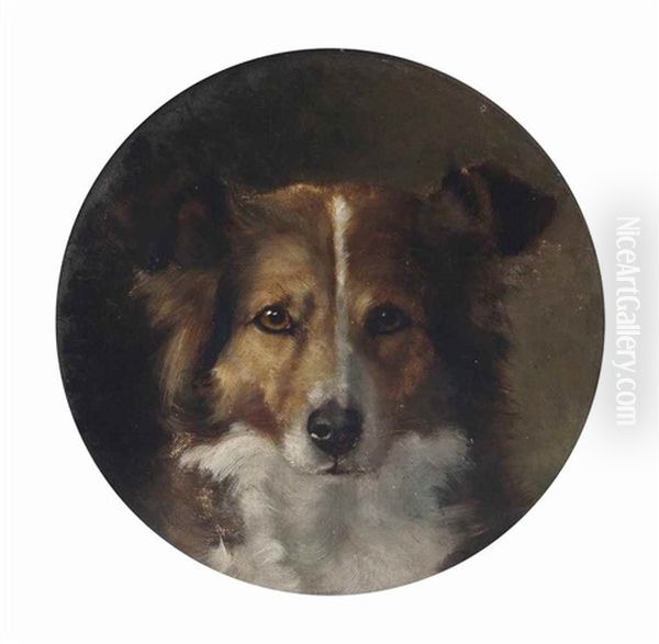 A Faithful Collie Oil Painting by Maud Earl