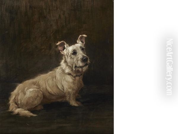 Skye Terrier Oil Painting by Maud Earl