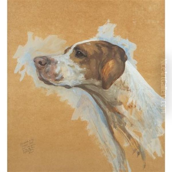 American Pointer (study) Oil Painting by Maud Earl