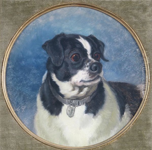 Study Of A Pug (+ Another; Pair) Oil Painting by Maud Earl