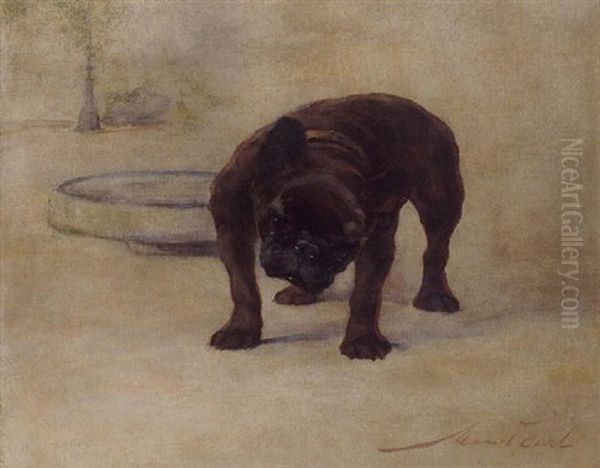 French Bulldog Champion, Dinnette Oil Painting by Maud Earl