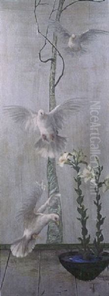 Dove Oil Painting by Maud Earl