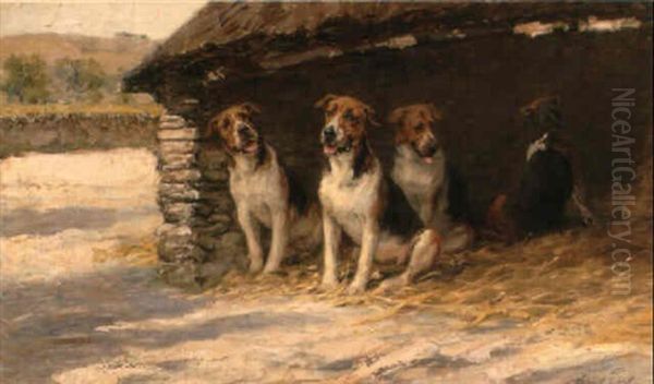 Fox Hounds Oil Painting by Maud Earl