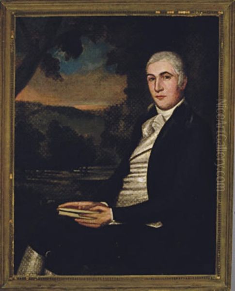 Portrait Of A Gentleman, Seated In A Landscape Oil Painting by Ralph Earl