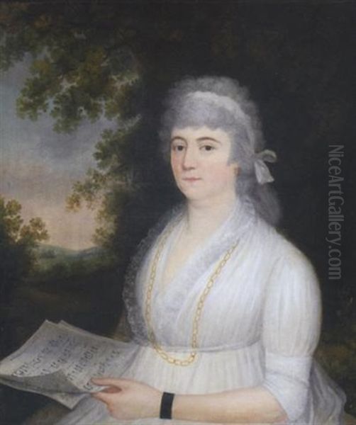 Portrait Of A Lady With Music Sheets by Ralph Earl