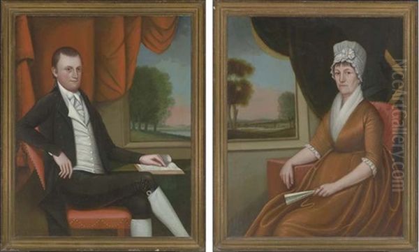 Portrait Of Mr.nathaniel Ruggles (+ Portrait Of Mrs Martha Ruggles; Pair) Oil Painting by Ralph Eleaser Whiteside Earl