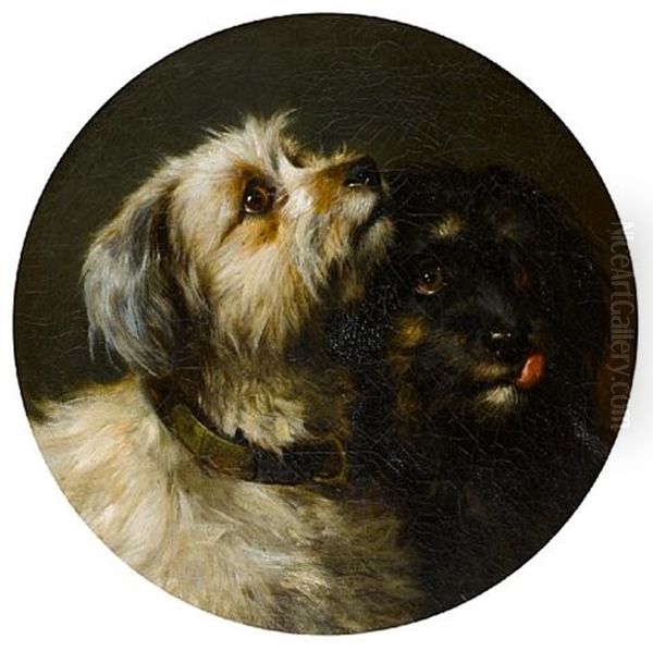 Two Terriers Oil Painting by Thomas Earl