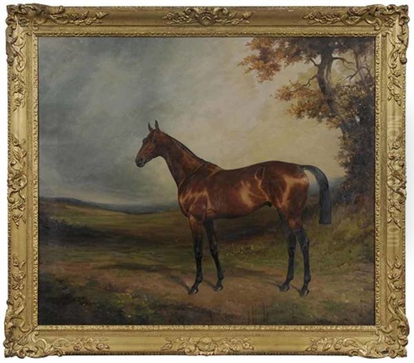 Ilston, A Bay Horse In A Landscape Oil Painting by Thomas Percy Earl