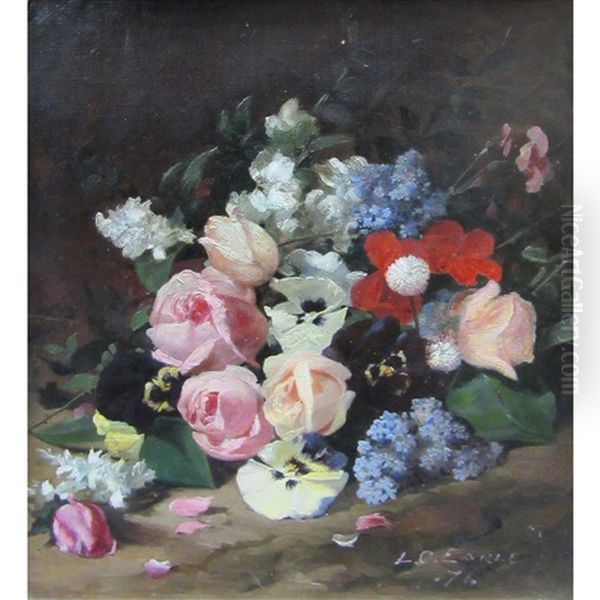 Still Life With Flowers Oil Painting by Lawrence Carmichael Earle