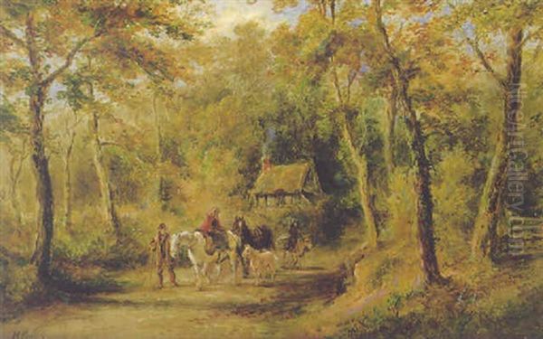 Homeward, Near Tonbridge Oil Painting by Henry (Sr.) Earp