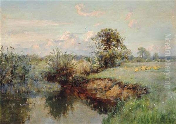 Grazing Sheep, Summer by Sir Alfred East