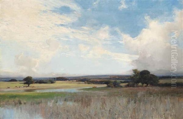 Summer Haze Oil Painting by Sir Alfred East