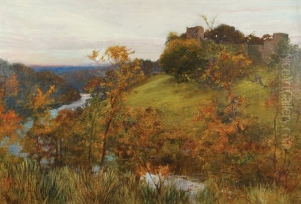 Cattle On A Hill Oil Painting by Sir Alfred East