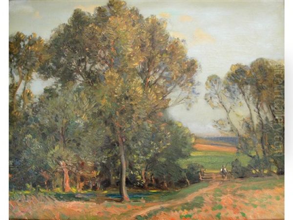 The Path Through The Field Oil Painting by Sir Alfred East