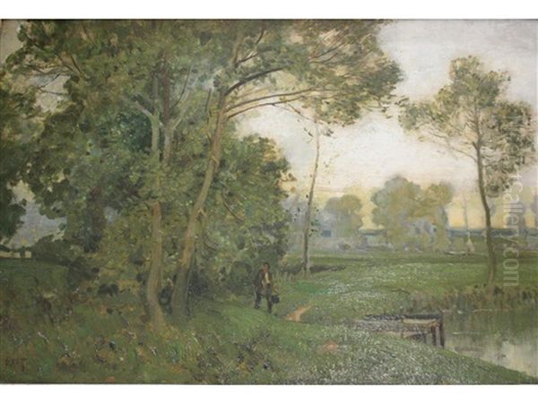 Gentle Evening Oil Painting by Sir Alfred East