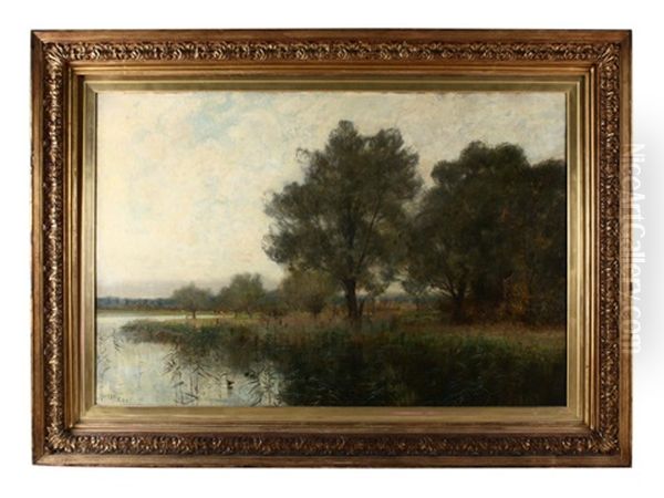 Morgen Am See Oil Painting by Sir Alfred East